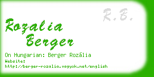 rozalia berger business card